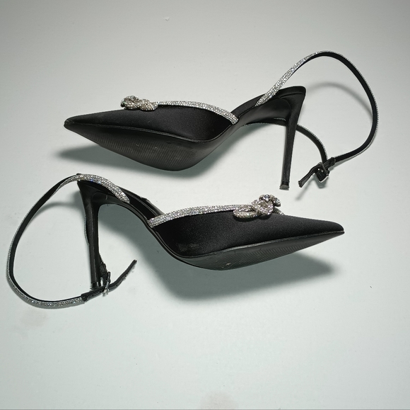 Steve Madden Viable Black with Rhinestones 4.5 inch High Heels - Picture 4 of 9